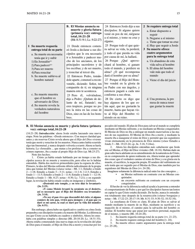 Biblia De Bosquejos Y Sermones: Mateo 16-28