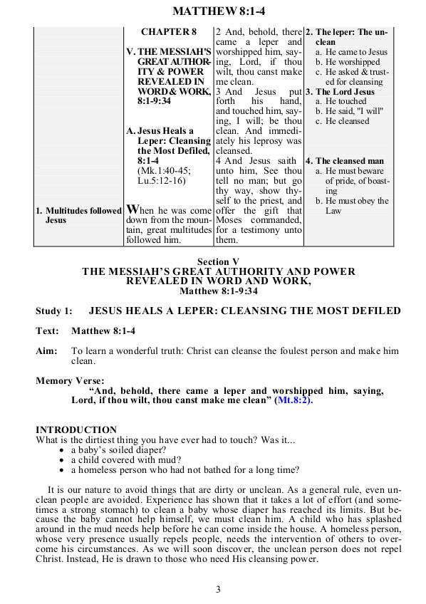 The Teacher's Outline & Study Bible: Matthew Vol. 2 (ch. 8-13) - 2017 - Leadership Ministries Worldwide