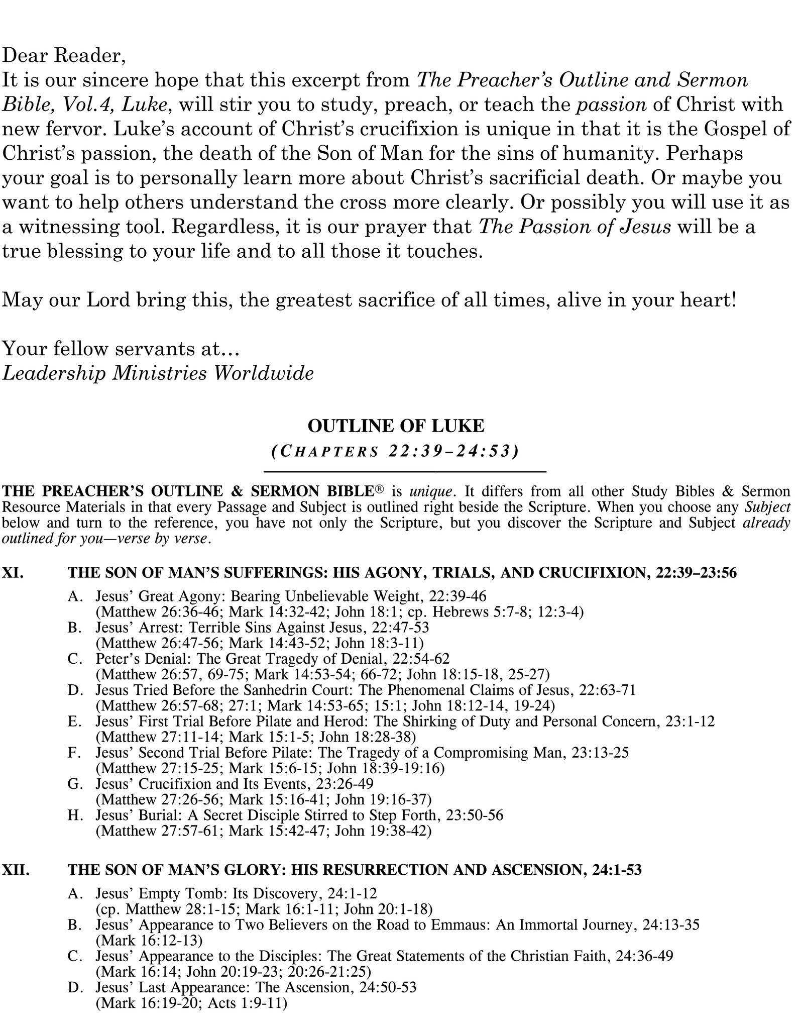 The Passion of Jesus - Leadership Ministries Worldwide