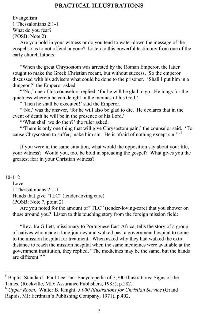 Practical Illustrations: 1 & 2 Thessalonians, 1 & 2 Timothy, Titus, Philemon - Leadership Ministries Worldwide